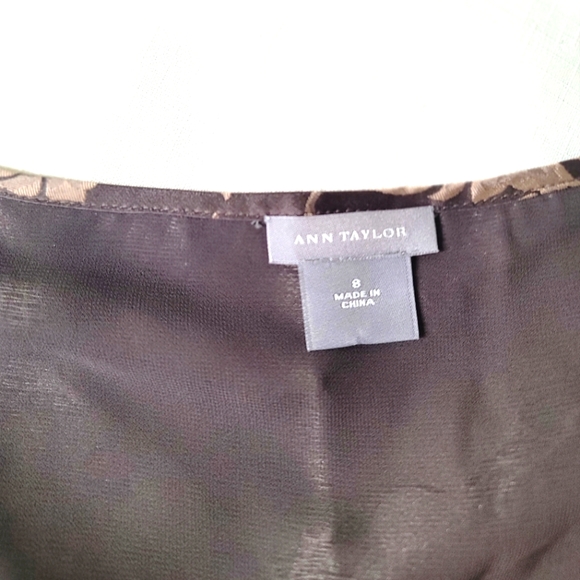 NWOT 100% Silk Vintage Formal Ann Taylor Top & Skirt, Brown, Size: 8 - Picture 6 of 16